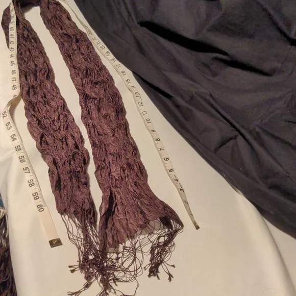 New York & Company 100% Silk 72" Mocha Mousse Crinkle Scandi Scarf 🔥HP 11-19-24 - Picture 7 of 8